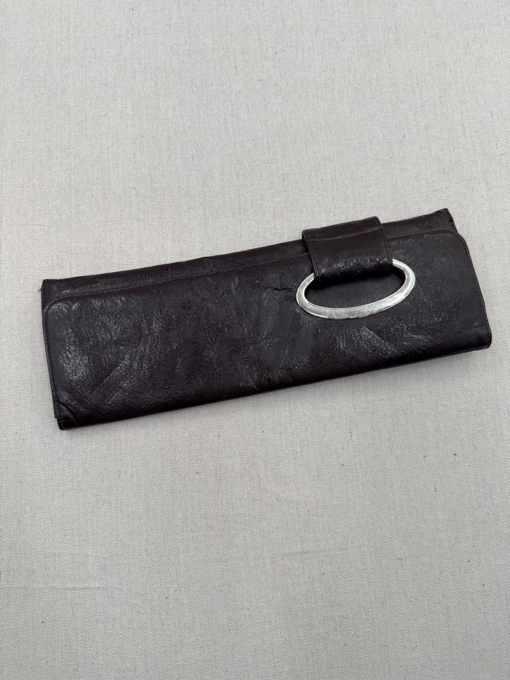 Big Buddha Classic Leather Clutch Wallet with Silver Accent